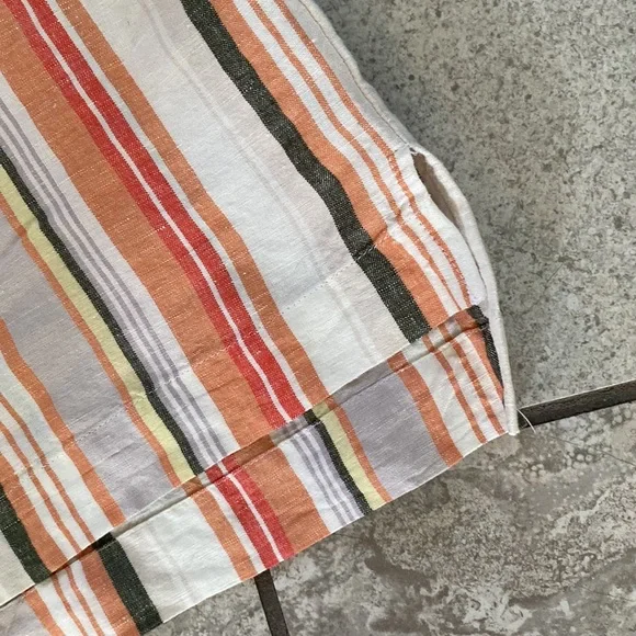 Striped Linen Top orange cream - Picture 7 of 8
